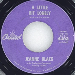 JEANNE BLACK A Little Bit Lonely / Oh, How I Miss You Tonight CAPITOL 4492 VG+ - Picture 1 of 4