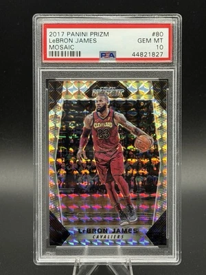 2017 Panini Prizm LeBron James #80 Mosaic PSA 10 Gem Mt  - Image 1 of 2