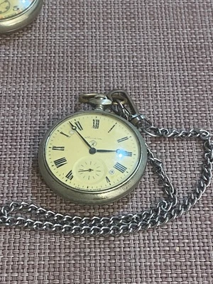VINTAGE soviet pocket watch Molnija shell mechanical 3602 made in USSR 80s - Image 1 of 4