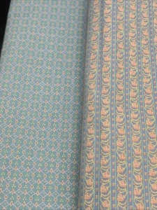 Vintage 1984 Quilt Stoff Baumwolle Lynn Hollyn Design Pastell Kaliko Streifen 4,5 Yard 44" - Bild 1 von 11