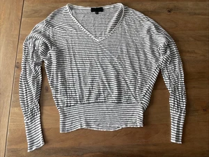 Nili Lotan Longsleeve Top Women Size XS 100% Linen Striped Oversized Lightweight - Picture 1 of 7