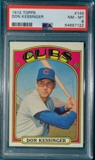 1972 Topps Baseball #145 Don Kessinger PSA 8 Nicely Centered