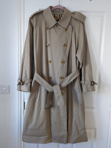 Trench coat uomo Burberry vintage miele beige misto cotone taglia UK IT 52 Large