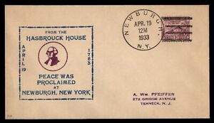 MayfairStamps US FDC 1933 New York Hasbrouck House Newburgh Peace was Proclaimed