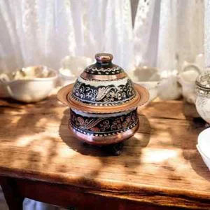 Copper Sugar Bowl with Lid, Decorative Bowl, Candy Dish, Solid Copper Candy Bowl - Picture 1 of 10