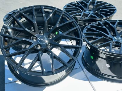 4 NEW 19" Gloss Black Wheels Rims for Audi A4 A5 S4 S5 A6 S6 A7 S7 Q5 SQ5 Q7 SQ7 - Image 1 of 3