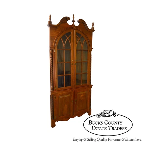 Chippendale Style Hand Crafted Solid Walnut Corner Cabinet Cover