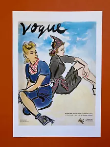 Poster VOGUE 1939 juillet couverture Dessin rétro affiche magazine vintage Eric - Bild 1 von 3