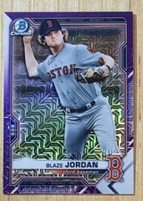 #/250 Blaze Jordan 2021 Bowman Chrome Prospects PURPLE MOJO REFRACTOR -Red Sox $