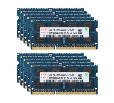 Lot Hynix 10pcs 4GB 2RX8 DDR3 1333MHz PC3-10600S 204PIN SODIMM Laptop Memory RAM - Image 1 of 4