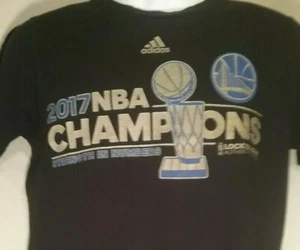 Adidas GOLDEN STATE WARRIORS Mens Small NBA 2017 Champions Shirt LOCKER ROOM - Picture 1 of 7