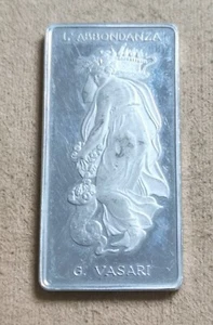 L' Abbondanza - G. Vasrai Raro Lingottino Argento 925 Gr 25 Usato - Imagen 1 de 5