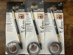 Milani Stay Put Brow Color 03 Medium - 04 Brunette - 3 Pack - Picture 1 of 3