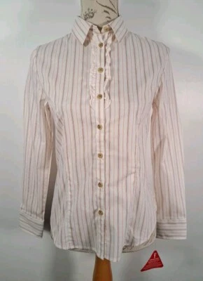 Blusa Camisa JOE BROWNS Volantes Frontales Volantes Rayas Manga Larga Elastizada Nueva con Etiquetas Reino Unido 8 Foto 1 de 4