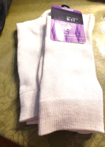 Women's White Dress Socks Size 9-11 2 Pair - Picture 1 of 3