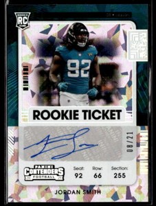 2021 Panini Contenders #204 Jordan Smith Cracked Ice RC Auto /21