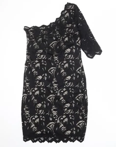 H&M Womens Black Polyester Blend Size M One Shoulder Zip - Picture 1 of 10