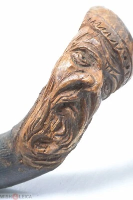 ✅ FRENCH ANTIQUE BEECH CANE WALKING STICK FOLK ART HAND CARVED OLD MAN FACE - Image 1 of 4