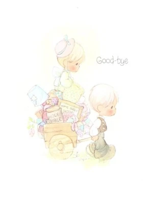 Tarjeta de felicitación Precious Moments Good Bye Wishing You Good Luck Jonathan & David Foto 1 de 3