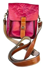 Bolso Bandolera Patricia Nash Bolso Tooled Para Mujer Cuero Arándano Granate - Imagen 1 de 13