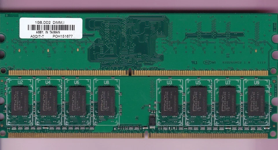 2GB 2x1GB PC2-6400 PNY A0QIT-T DDR2-800 240-Pin Desktop Ram Memory Kit DIMM - Image 1 of 4