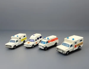 Vintage Ambulances Hot wheels , matchbox Corgi Juniors Various Makes Set Of 4 - Picture 1 of 18
