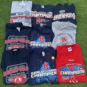 VTG Y2K Boston Red Sox Shirt Mens XL & M 2004 2007 World Series Champions Lot 9 - Picture 1 of 13