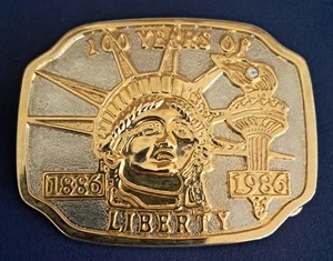 Vintage Belt Buckle Statue of Liberty 100 Anniversary Years of Liberty 1886-1986 - Picture 1 of 2