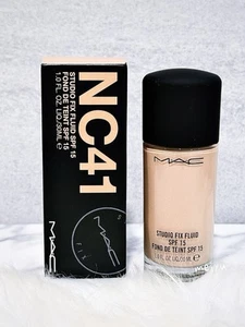 MAC Studio Fix Fluid Foundation SPF 15, NC41, Full Size 1oz/30mL, New In Box - Picture 1 of 5