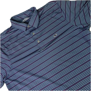 Polo Vineyard Vines uomo grande bianca golf performance righe elasticizzata tecnica - Foto 1 di 9