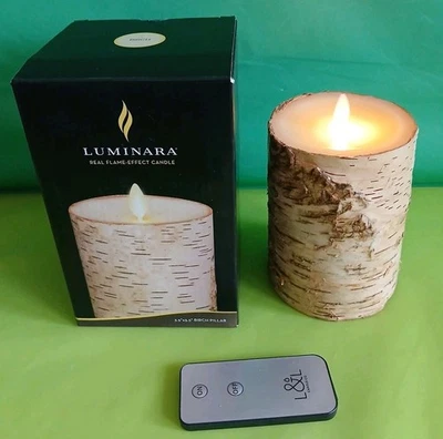 Luminara Mecha Móvil Corteza de Abedul Vela LED Sin Llama 5 pulgadas con Control Remoto/Temporizador Foto 1 de 4