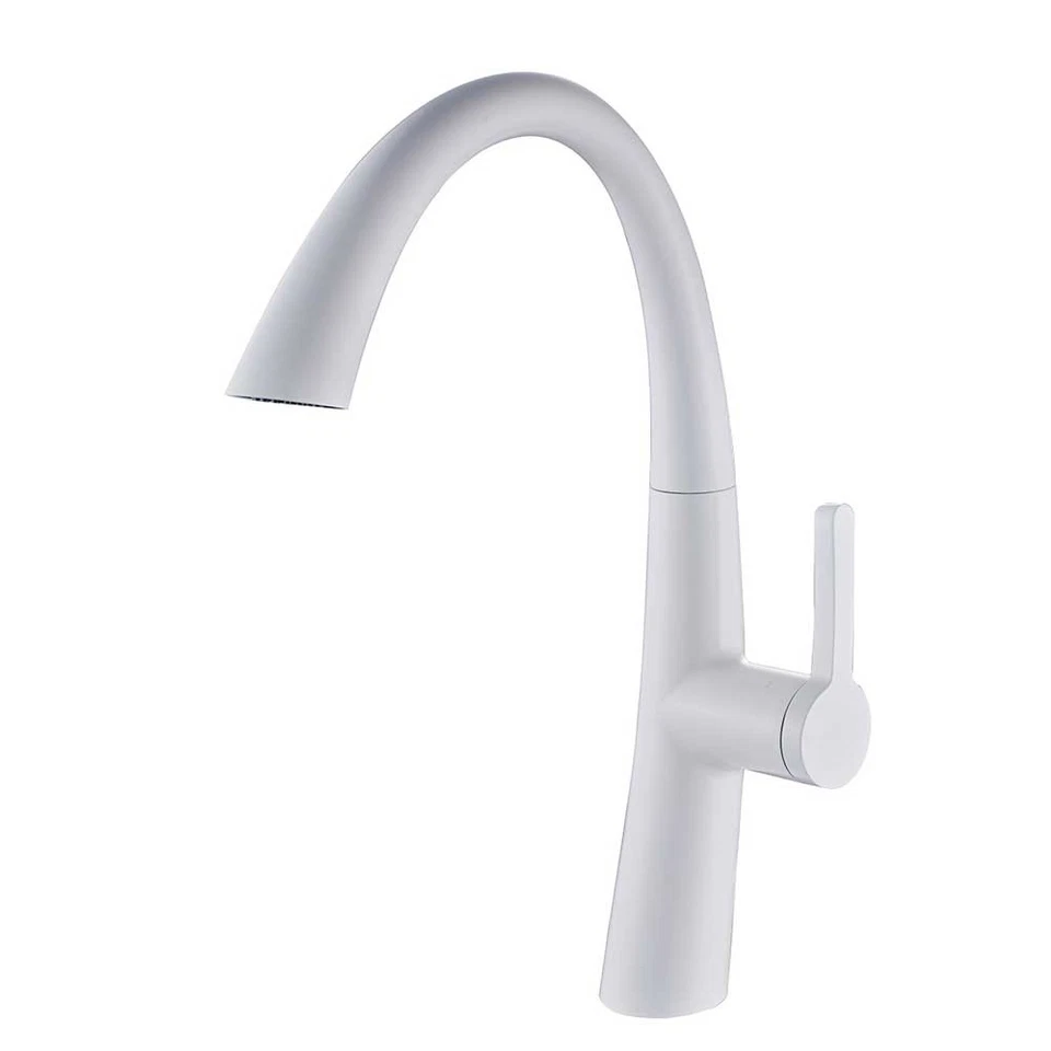 Miscelatore Rubinetto Lavello Cucina Bianco Canna Girevole Estraibile Sanlingo - Immagine 1 di 1