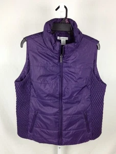Liz Claiborne Womens Ladies Purple Quilted Zip Front/Zip Pockets Vest Size L - Picture 1 of 5