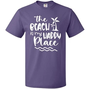 Inktastic Spring Break The Beach Is My Happy Place T-Shirt I Love Lover Summer - Picture 1 of 12