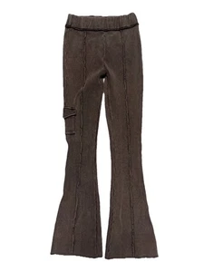 Maniere De Voir High Waist Flare Knit Stretchy Trousers Pants Women's Size 10  - Picture 1 of 13