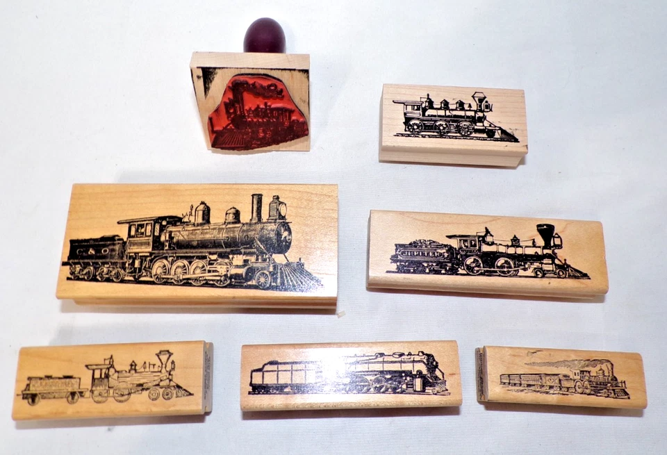 Lote de 7 estampillas ferroviarias de goma - varios tamaños/fabricantes - estado casi nuevo Foto 1 de 4