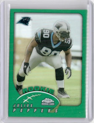 2002 JULIUS PEPPERS CHROME GREEN REFRACTOR RC - Image 1 of 2