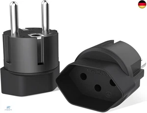 2 Stück Schweiz auf Deutschland Reiseadapter, Reisestecker Steckdosenadapter,  - Bild 1 von 1