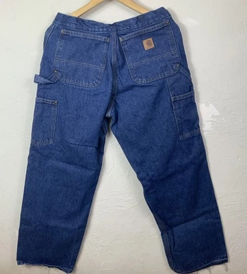 Jeans Carhartt Doble Rodilla, Para Hombre Talla 31x30, Azul Denim Ropa de Trabajo Utilidad Carga  Foto 1 de 4