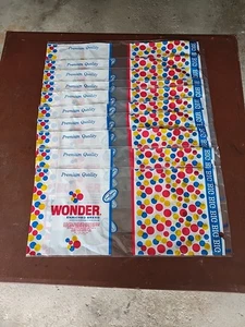 Lot of 10 VINTAGE 70's Big WONDER BREAD BAGS Plastic WRAPPER - Picture 1 of 6