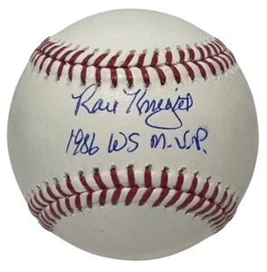 RAY KNIGHT SIGNED  BASEBALL - "1986 WS MVP" INSCRIPTION - BECKETT WITNESS COA - Picture 1 of 2