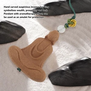 Fragrance Pendant Lucky Hand Carved Portable Exquisite Feng Shui Key Chain For - Picture 1 of 24