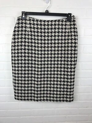 Falda lápiz Peter Nygard para mujer 14 blanca y negra de lana acrílica RA2 Foto 1 de 4