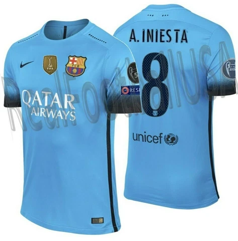 NIKE A. INIESTA FC BARCELONA UEFA CHAMPIONS LEAGUE MATCH THIRD JERSEY 2015/16 Cover