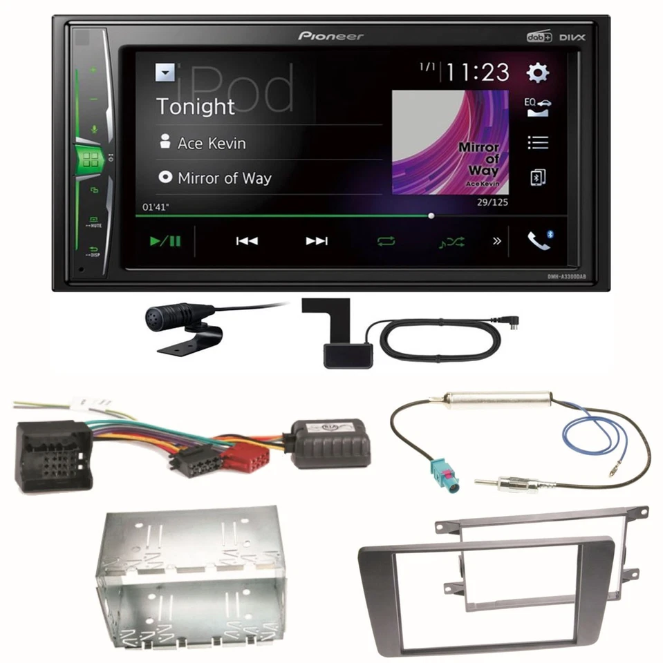 Pioneer DMH-A3300DAB Bluetooth DAB+ USB Einbauset für Skoda Octavia 2 Yeti 5L - Bild 1 von 1