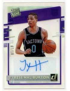 2020 Panini Clearly TYRESE HALIBURTON Auto RC Silver Holo Rated Rookie /10 LEGGI - Foto 1 di 3