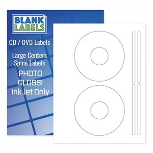 20 PHOTO GLOSSY Ink Jet Labels! Fits Size 5931 - 10 Sheets! CD DVD High Gloss - Picture 1 of 7
