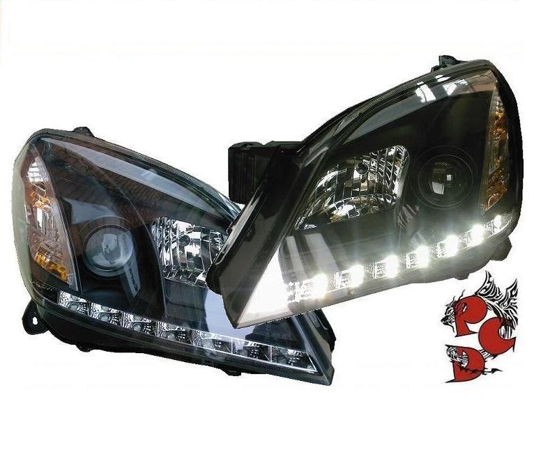SCHEINWERFER OPEL ASTRA H 04-09 SCHWARZ TAGFAHRLICHT-OPTIK GTC CARAVAN LIMO VAN