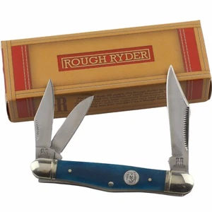 Rough Ryder Whittler Folding Pocket Knife Blue Smooth Bone RR1948 - Picture 1 of 6