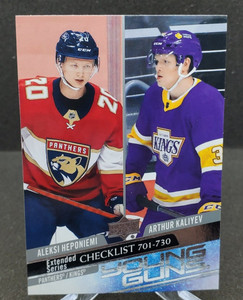2020-21 Upper Deck Extended Series Young Guns Checklist Heponiemi & Kaliyev #730